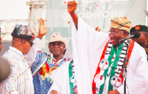 President Jonathan with Senate President, David Mark on a campaign trail