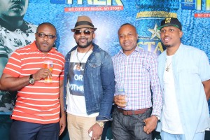 Corporate Service Adviser, Nigerian Breweries Plc, Kufre Ekanem, (Left),  Banky W,  Corporate Media & Brand PR Manager NB PLC, Edem Vindah, Naeto C at 2015 Artiste Sign on Party Held at Federal Palace Lagos on April 24, 2015.