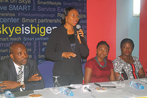 From left: Corporate Communications Head, Rasheed Bolarinwa; Izu; Quadrant PR Analyst (Client Services); Aniwura Peacemaker-Dada; and  Centrespead Associate Director (Client Services), Bola Akanbi; at the launch.