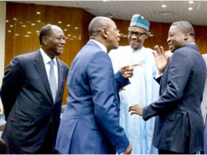 Buhari with Kenyata and 2 other African presidents