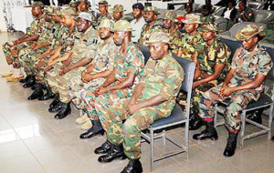 Soldiers during their court martial