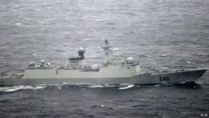 A Chinese battle cruiser in South China Sea