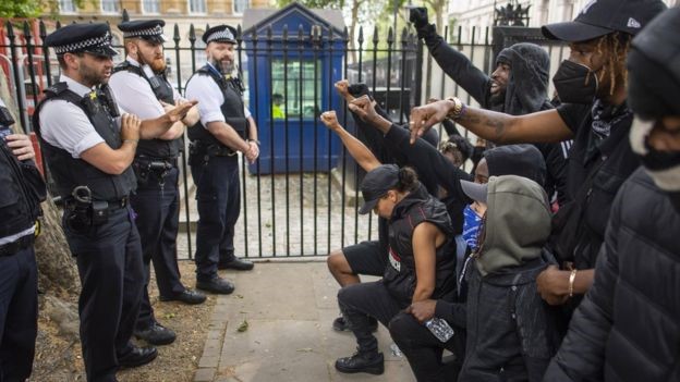 Protesters in London's Hyde Park