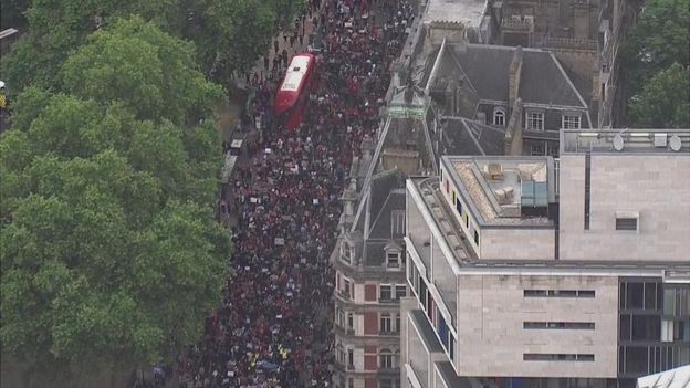 Protesters in London's Hyde Park