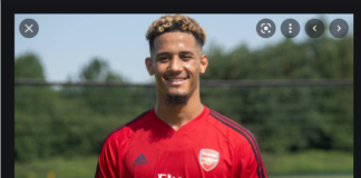 William-Saliba smiles for camera