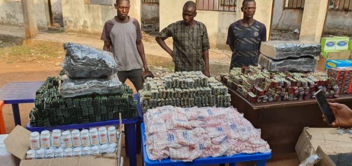 NDLEA-intercepts. Lawali -Sani -and-Abubakar-with-the -intercepted- drugs