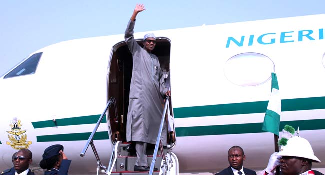 BREAKING: Buhari departs Abuja for AU Summit in Equatorial Guinea