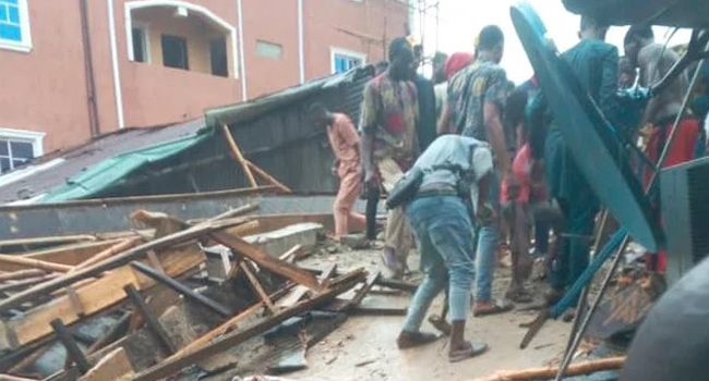 One-dead. Site-of-the-collapsed-building