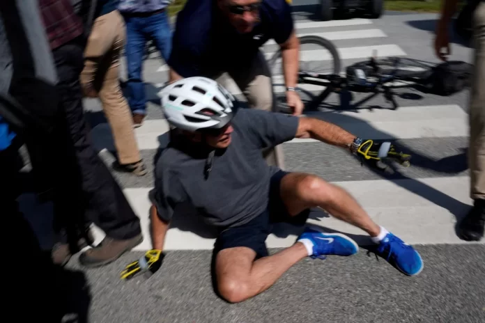 President Biden falls off bike during ride, says 'I’m good'