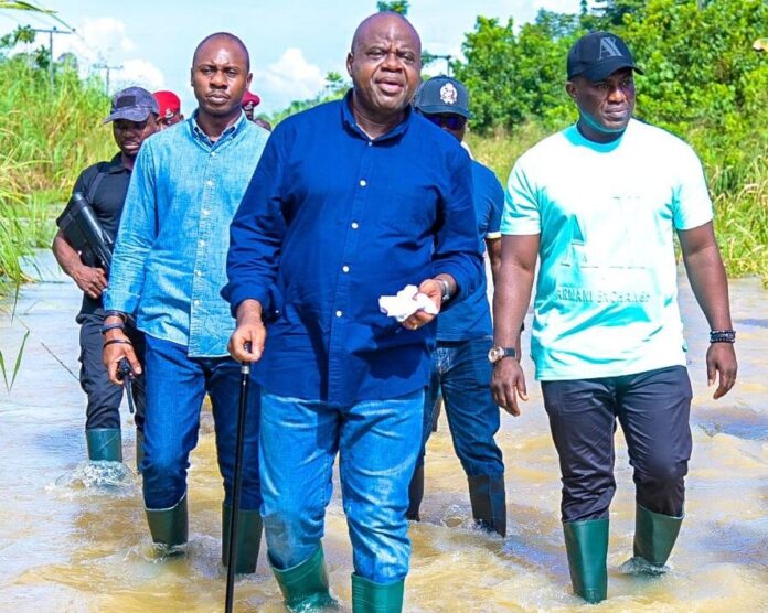 Douye Diri visits flooded areas in Bayelsa