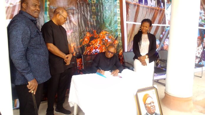 Peter Obi signs condolence register for George Obiozor