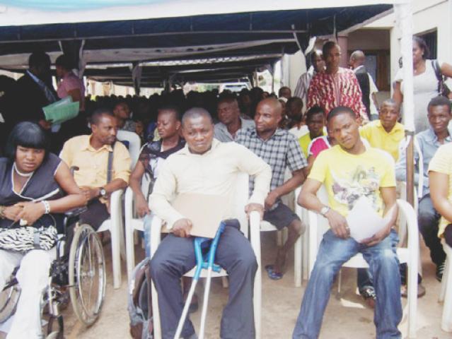 Persons-Lining-With. Physically-challenged-people