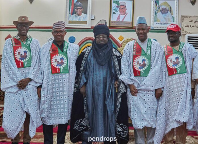 Emir-of-Bauchi-Dr-Rilwanu-suleman-Adamu-flanked-by-Obi-and-Datti-other-LP-chieftains OBI BAUCHI