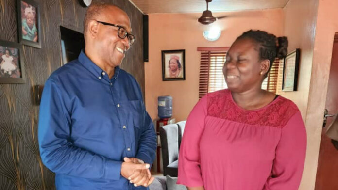 Peter Obi and brutalised woman in Surulere