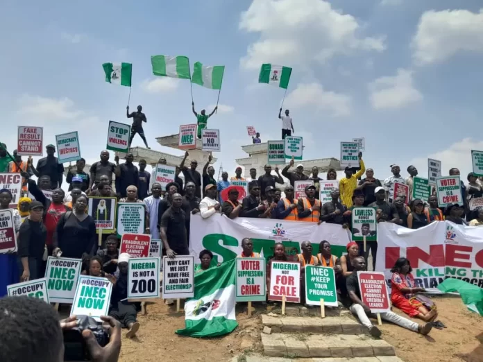 Protesters-ground-Abuja. Protesters-in-Abuja