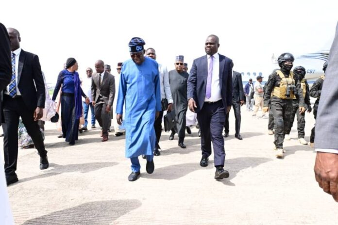 Tinubu returns eight days to inauguration