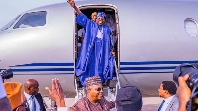 BREAKING: Tinubu returns after attending ECOWAS meeting in Guinea-Bissau