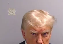 Mug shot of Donald Trump, Fulton County Jail's inmate no. P01135809