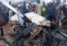 BREAKING: Helicopter crashes into Lagos building on Oba Akran, Ikeja