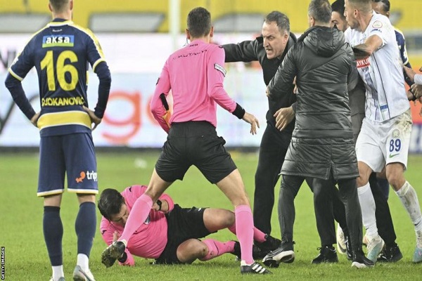 Turkish football club president arrested after punching referee