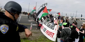 Roads blocked as thousands protest in US against Israel’s attack on Gaza