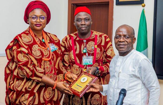 Alex Otti with NIPSS students