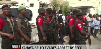 BREAKING: Drama as EFCC invades Abuja lodge of Kogi govt to arrest Yahaya Bello after letting him go from their office