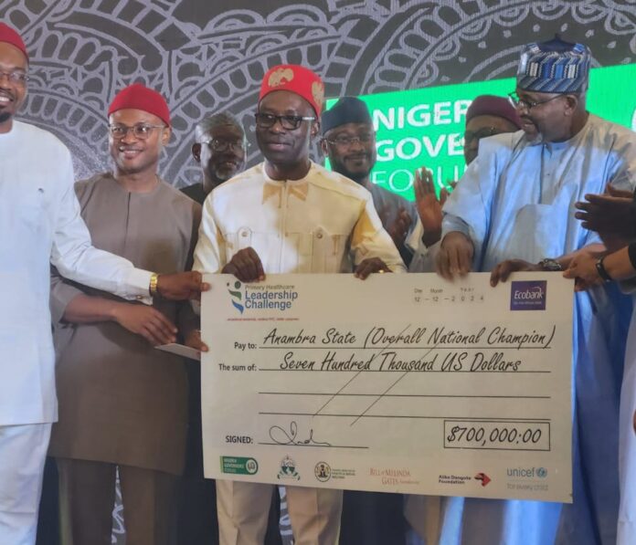 Anambra State Governor Chukwuma Soludo receiving the awards