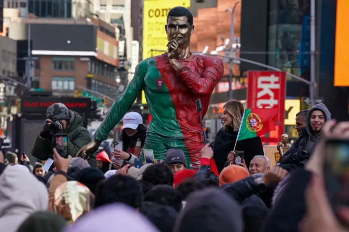 Cristiano Ronaldo statue unveiled in Times Square in honour of soccer legend’s 40th birthday