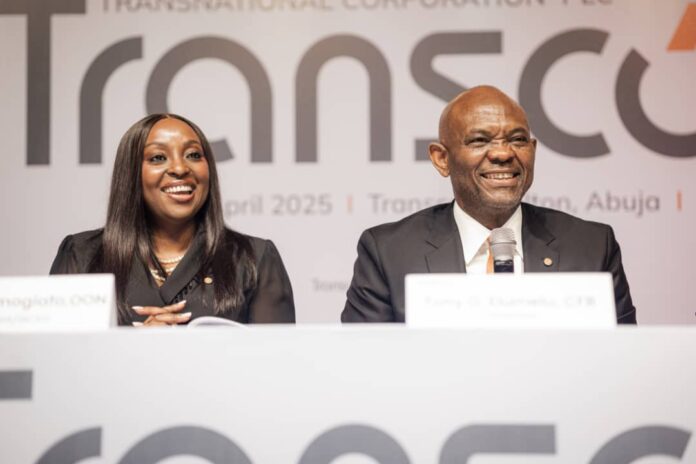 Tony Elumelu and Owen Omogiafo at Transcorp AGM