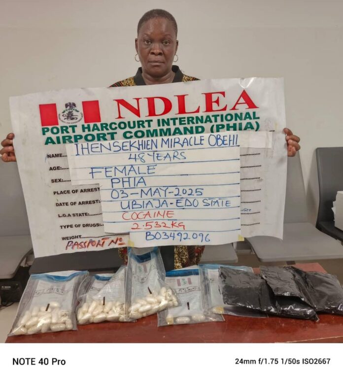 NDLEA-arrests Iran-bound-lady. Ihensekhien- Miracle- Obehi