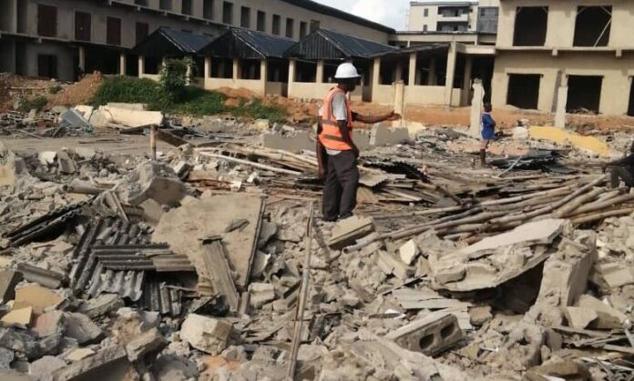 Lagos-council-chair. Part-of-the- demolished-church