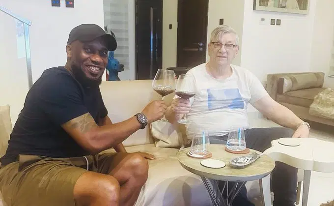 Okocha hosts former Super Eagles coach Clemens Westerhof in Lagos
